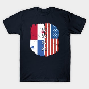 Proud Panamanian American Heritage // Panama & USA Flags T-Shirt